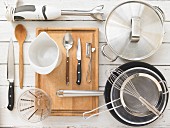 Kitchen utensils for preparing eggplant and root vegetables