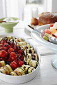 Roasted tomatoes and zucchini