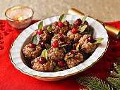 Meat Ball with cranberries for
