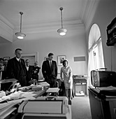 Kennedys watching Alan Shepard's spaceflight 1961