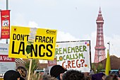 Fracking protest in Blackpool, UK