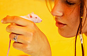 Teenager with mouse