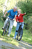 Senior couple on a bicycle ride