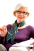 Senior woman with glasses