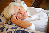 Elderly woman resting