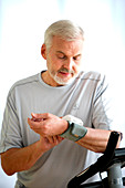 Man taking his blood pressure
