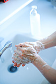 Staff washing hands