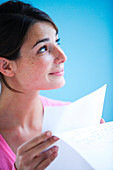 Woman reading her mail