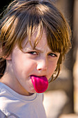 Child's coloured tongue