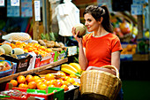 Woman buying food