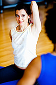 Woman practicing yoga