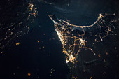 UAE seen from space at night, ISS image