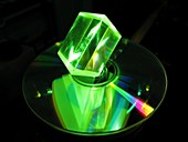 Glass prism and laser