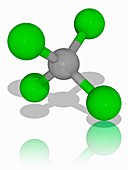 Carbon tetrachloride organic compound molecule