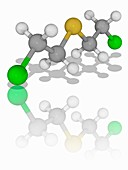 Mustard gas organic compound molecule