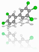 Polychlorinated biphenyl (PCB 126) molecule
