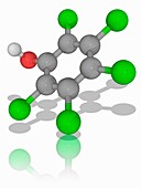 Pentachlorophenol organic compound molecule