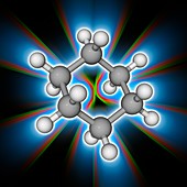 Cyclohexane organic compound molecule