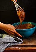 Mixing the Batter for the Chocolate Cake
