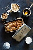 Anzac biscuits in a tin