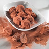 Chocolate truffles, close-up