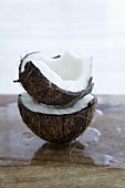 Two coconut halves
