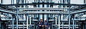 Oil and gas workers at petrochemical plant