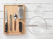 Kitchen utensils for preparing vegetables and sauces