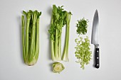 Chopping celery (step by step)