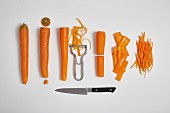 Carrots, peeled and chopped (step by step)