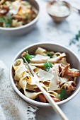 Chickpea flour pappardelle with wild mushrooms