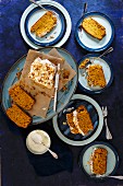 Carrot Cardamom Cake with Cream Cheese Frosting and toasted almonds