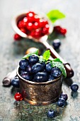 Blueberries and red currant berries
