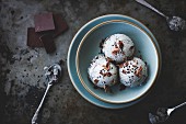 Black sesame chocolate chip ice cream