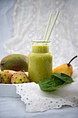 A cactus fig, mango, pear and spinach smoothie
