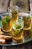 Peppermint tea in glasses (Morocco)