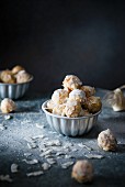 White chocolate truffles with coconut