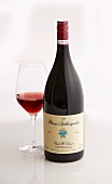 A magnum bottle and a glass of 'Blauer Spätburgunder' red wine