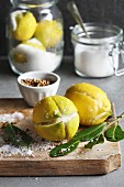 Preparing preserved lemons