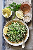Couscous salad with peas and fresh mint