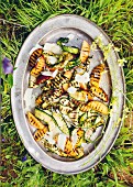 Nectarine and courgette salad