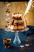 Ice cream sandwiches with gingerbread waffles, eggnog ice cream and maple syrup