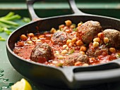 Lamb meatballs with chickpeas and tomato ragout