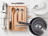 Kitchen utensils for making fish skewers