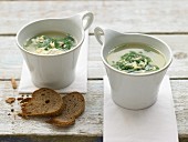 Poultry soup with egg, spinach and parmesan