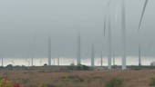 Wind turbines in low cloud