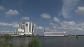 Vehicle Assembly Building and barge, Kennedy Space Center