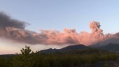 Volcanic ash cloud in sky following eruption, Sakurajima