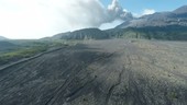 Dry river bed, Sakurajima volcano