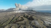 Mount Aso volcano erupting, Japan